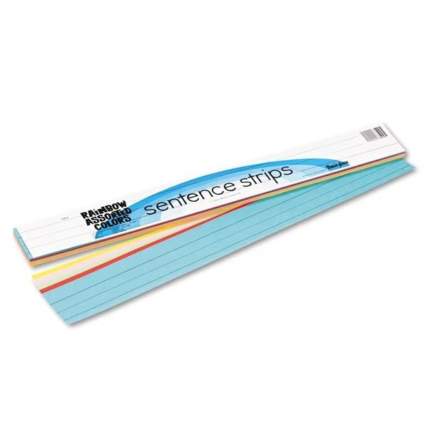 Sentence Strips, 24 x 3, Assorted Colors, PK100, Pacon, Mfr#: 73400